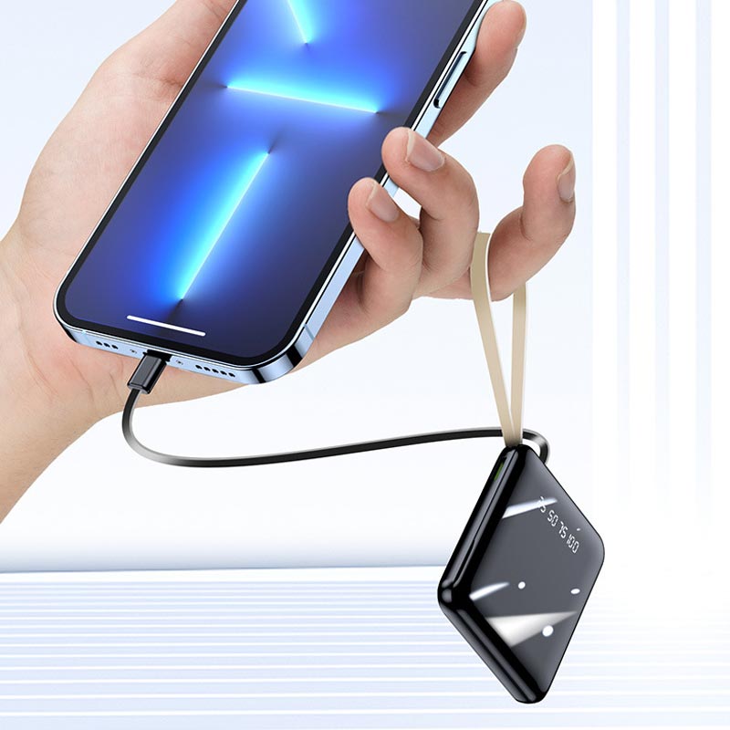 BowLift | Fast Charge 20000mAh Mini Powerbank with Integrated Cables