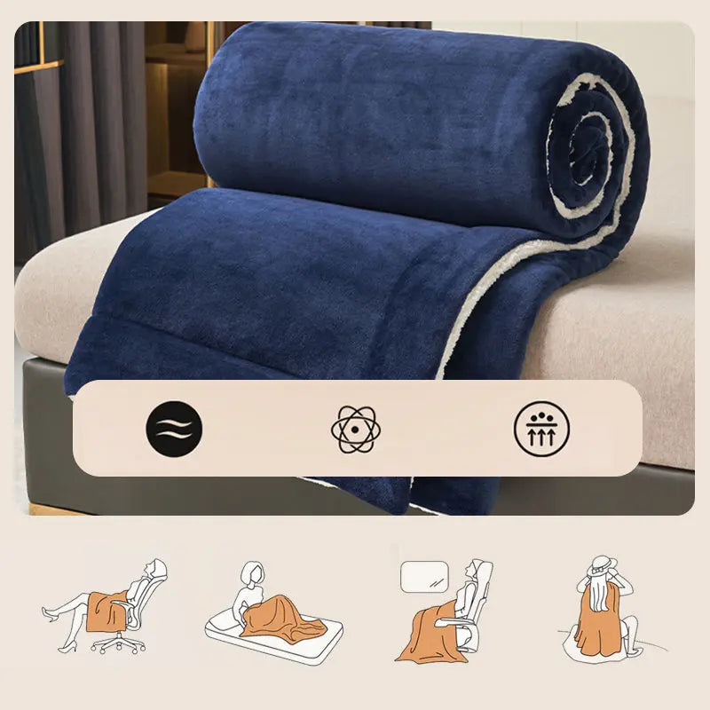 BowLift | HugLuxe Reversible Blanket – Velvet & Lambswool for All Seasons