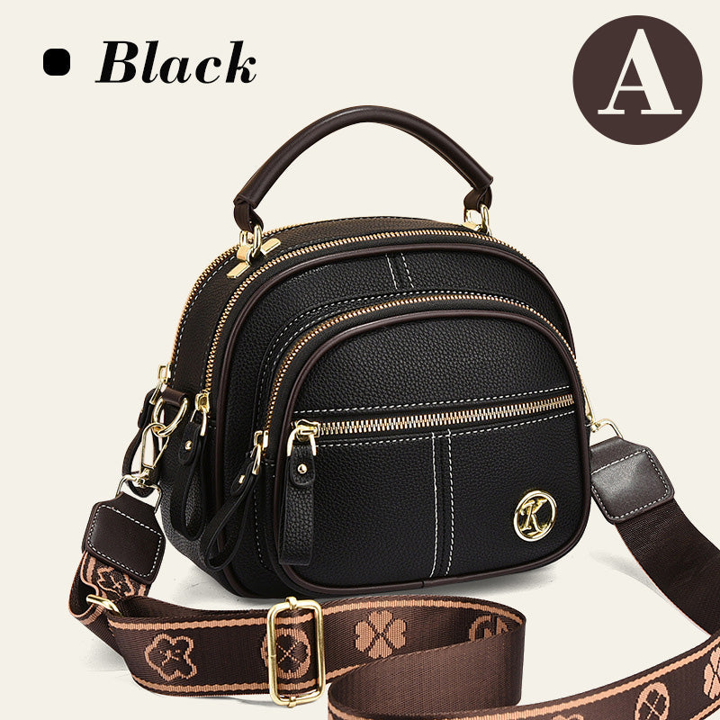 BowLift | Classic multi-room adjustable wide strap PU leather crossbody bag