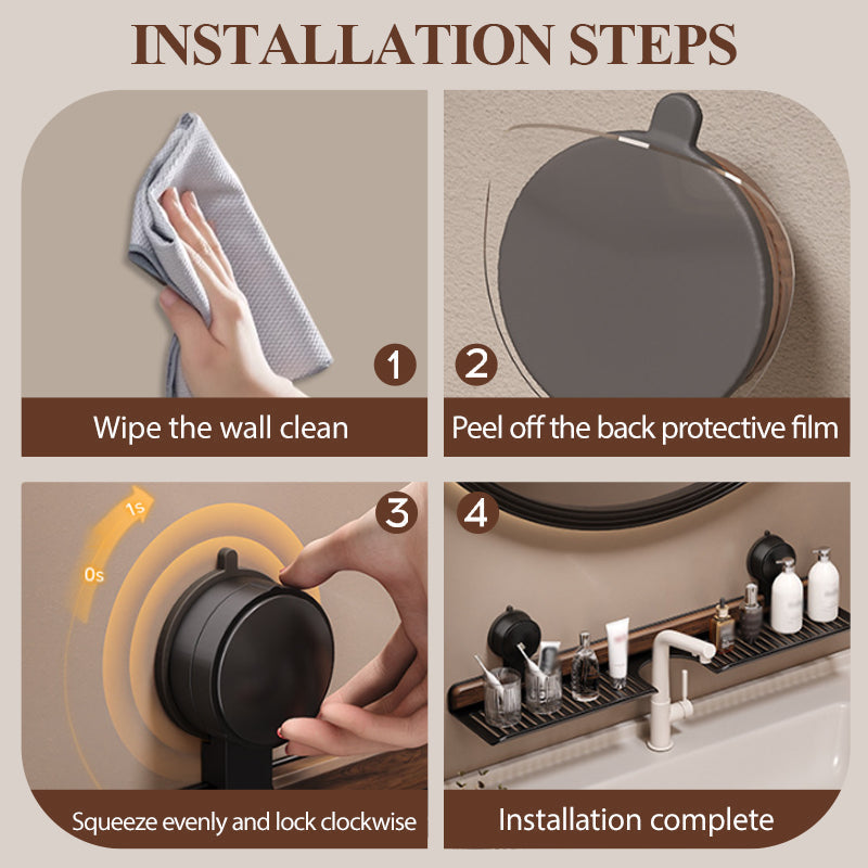 BowLift | Shelf with suction cups in walnut