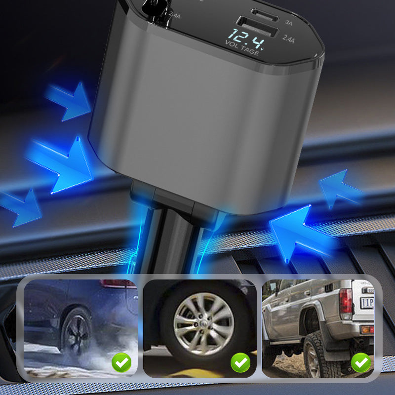 BowLift | 4-in-1 fast charger and retractable car charger