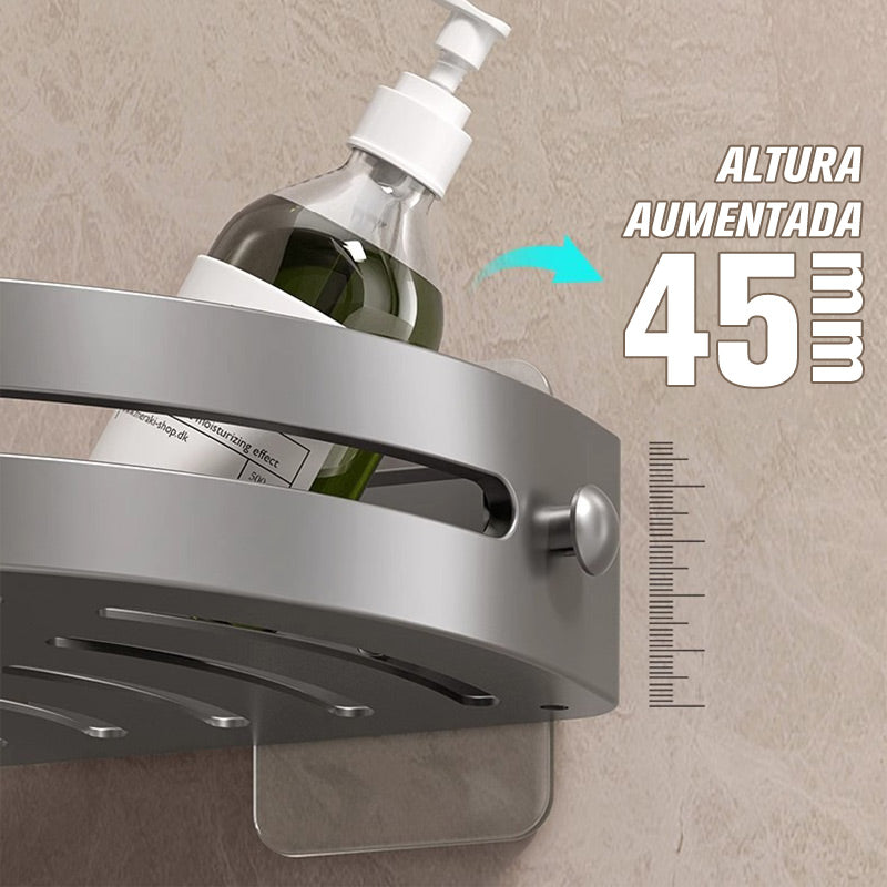 BowLift | Corner shower shelf without drilling with hooks