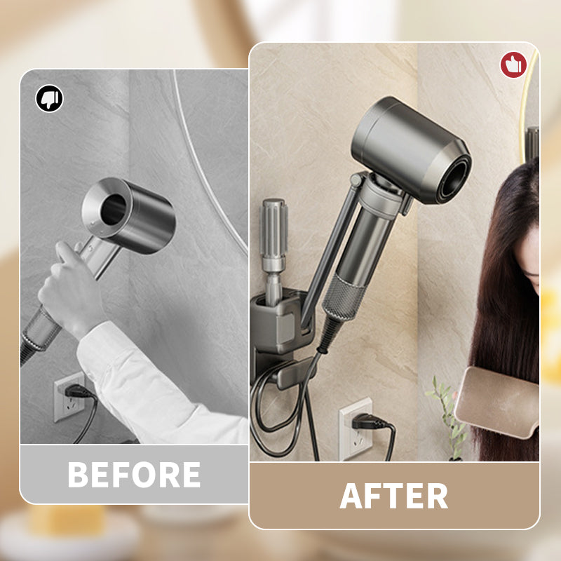 BowLift | Hair dryer wall mount with cord holder