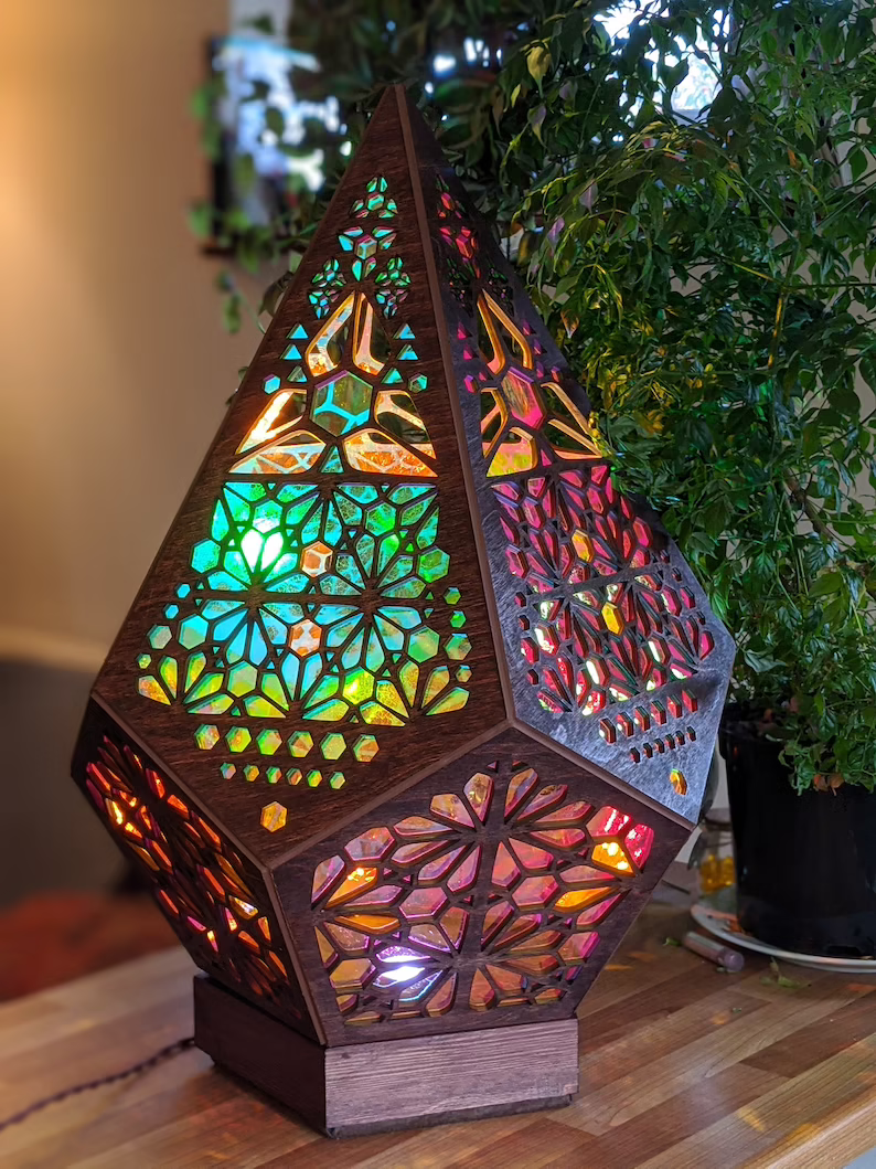 BowLift | Stained Glass Style LED Table Lamp - LumiAura