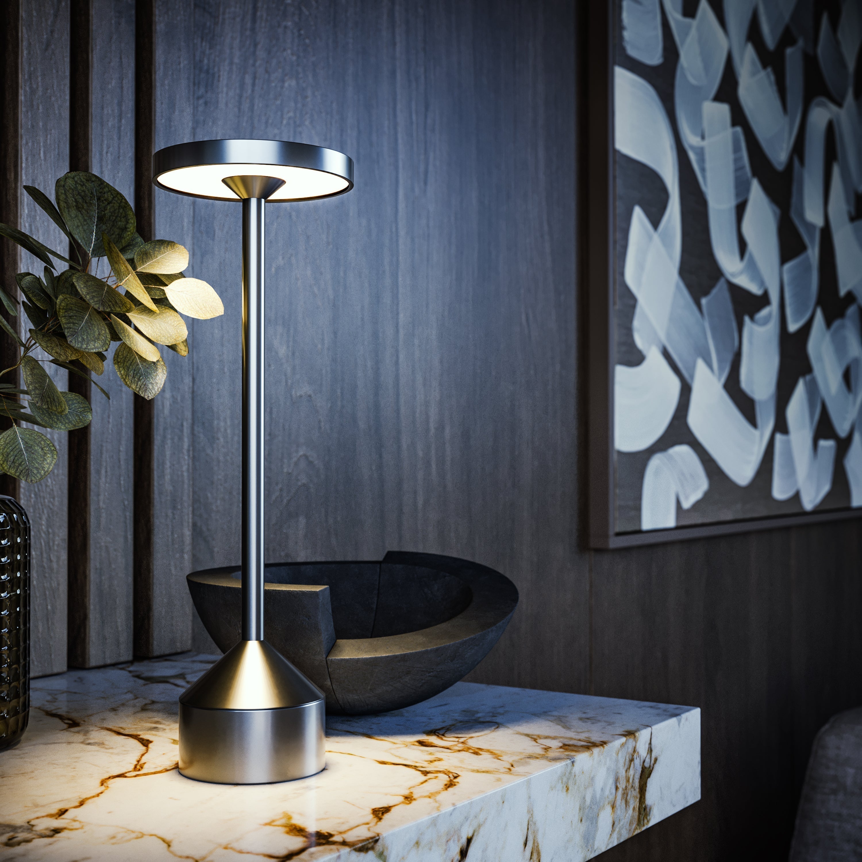 BowLift | Stockholm Lighting: Elegant Wireless Table Lamp with Dimmer Function