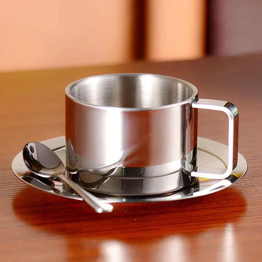 BowLift | Three-Piece Stainless Steel Coffee Cup Set