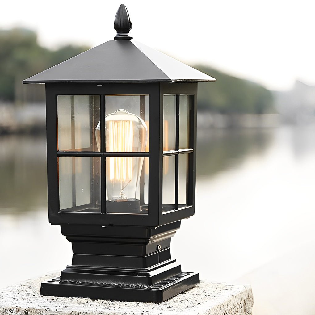 BowLift | Classic Black Square LED Post Lights Solar Powered