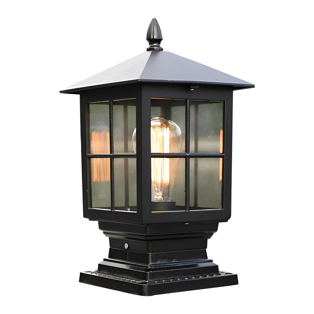 BowLift | Classic Black Square LED Post Lights Solar Powered