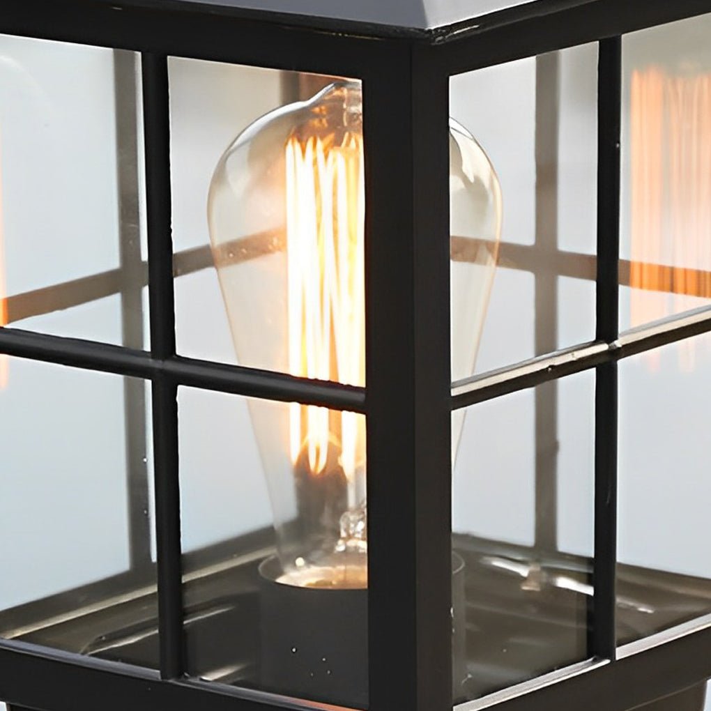 BowLift | Classic Black Square LED Post Lights Solar Powered