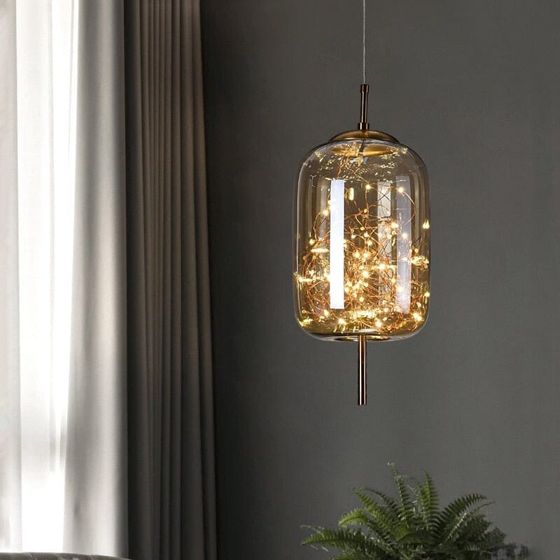 BowLift | Elegant Hanging Lamp with Glass Shade and Fairy Motif