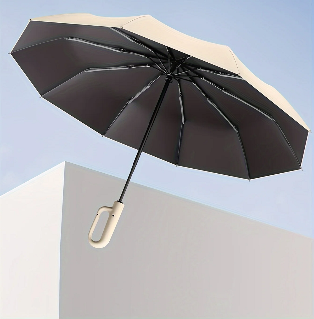 BowLift | Wind-Resistant Automatic Folding Umbrella with Large Buckle Handle – Compact & Durable