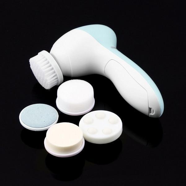BowLift | 1 Set 5 in 1 Electric Wash Face Machine Facial Pore Cleaner Body Cleaning Massage Mini Skin Beauty Massager Face Washing Brush