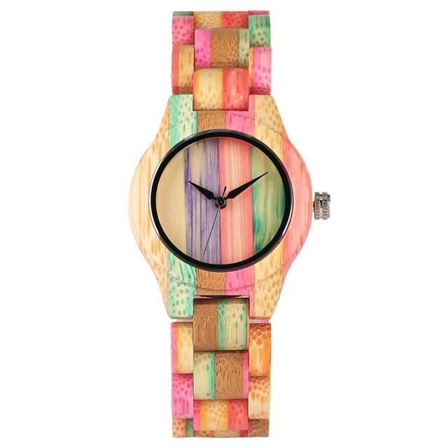 BowLift | Men Women Fashion Colorful Wood Bamboo Watch Quartz Analog Handmade Full Wooden Bracelet Luxury Wristwatches Gifts for Lovers