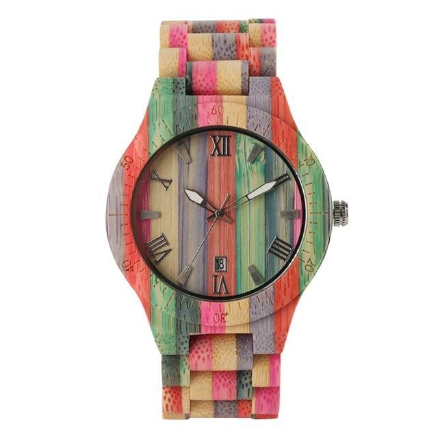 BowLift | Men Women Fashion Colorful Wood Bamboo Watch Quartz Analog Handmade Full Wooden Bracelet Luxury Wristwatches Gifts for Lovers