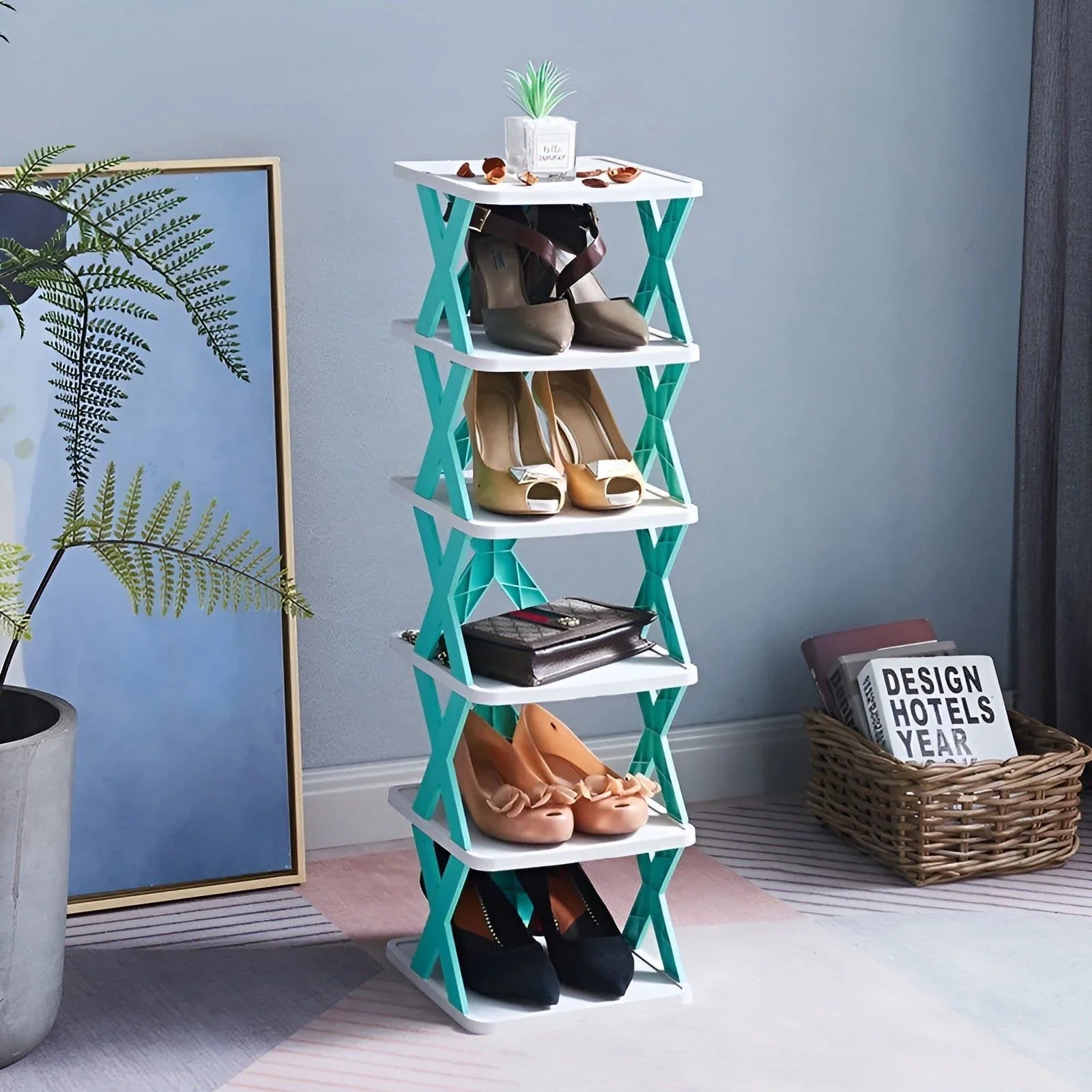 BowLift | Multifunctional and Foldable Shoe Rack for Space-Saving Storage