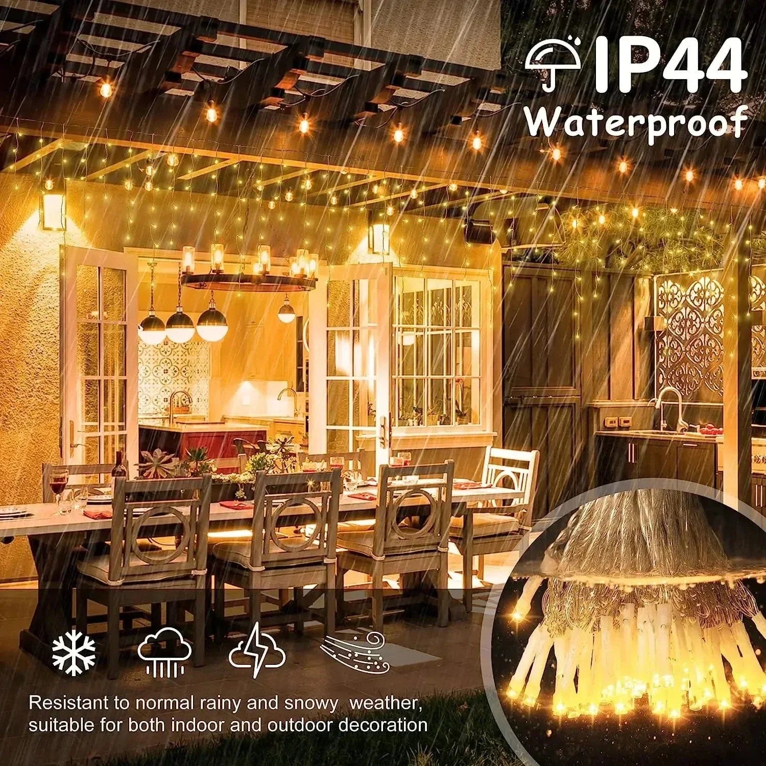 BowLift | Twinkling Icicle String LED Lights | Warm White & Cool White, Extendable for Indoor & Outdoor Holiday Decor