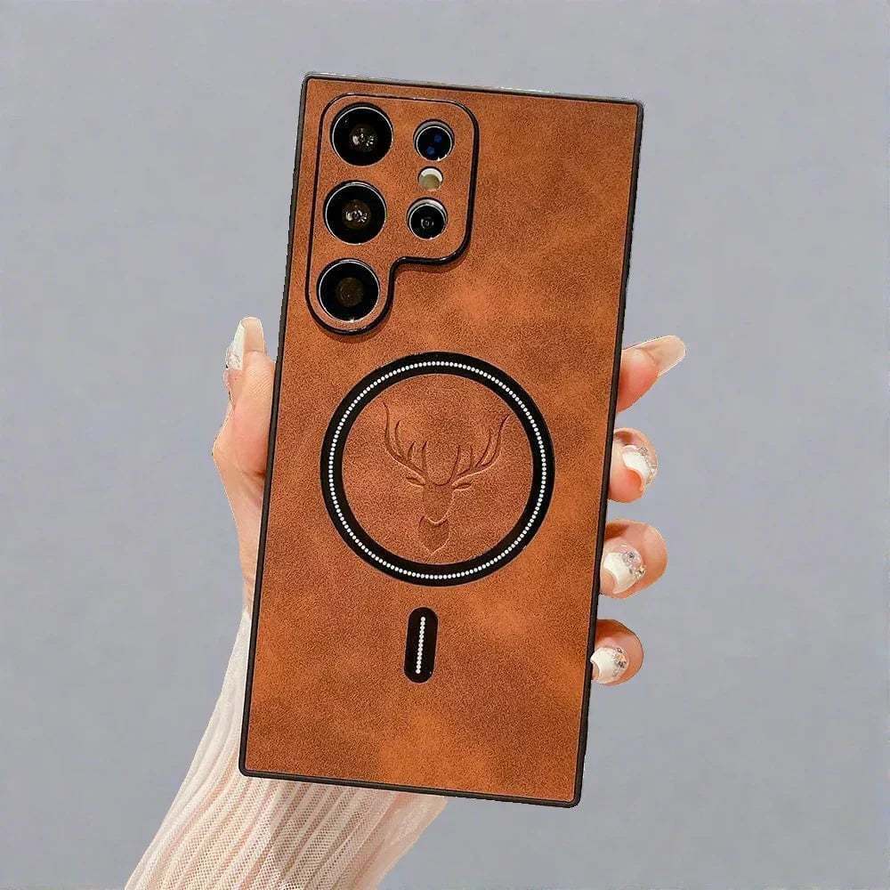 BowLift | Leather Case for Samsung Phone | Magnetic Wireless Charging Case