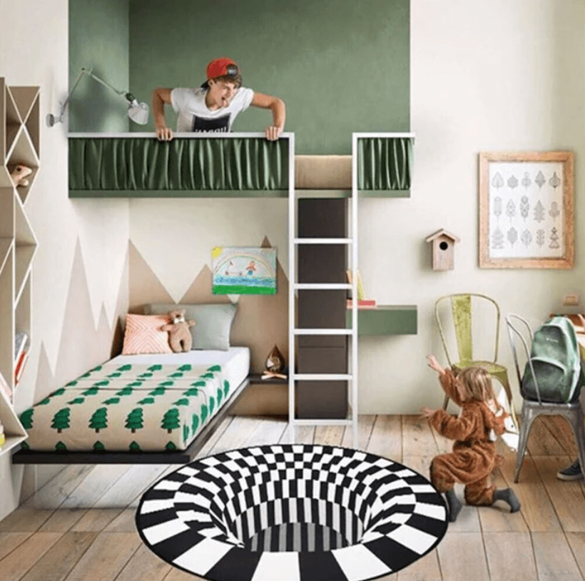 BowLift | 3D Illusion Vortex Rug – Round Polyester Floor Mat