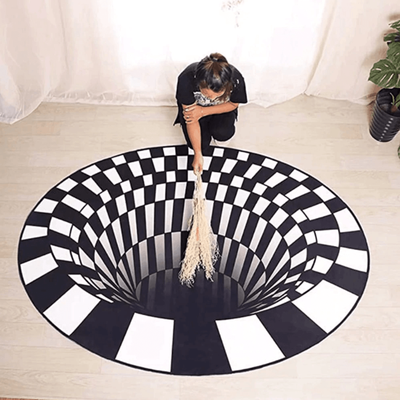 BowLift | 3D Illusion Vortex Rug – Round Polyester Floor Mat