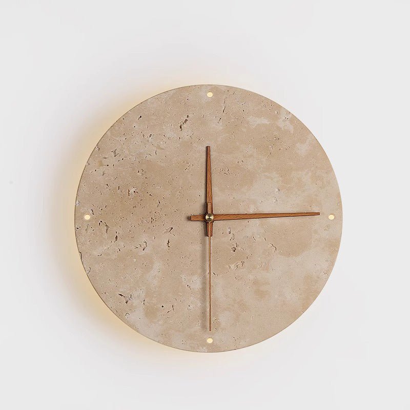 BowLift | Awaken your space with the Wabi-sabi wall clock made of travertine