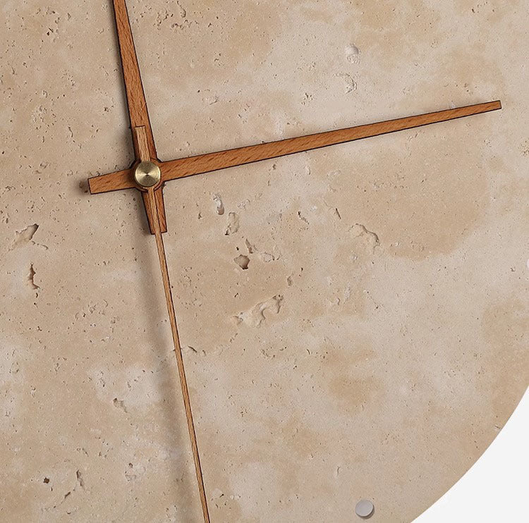 BowLift | Awaken your space with the Wabi-sabi wall clock made of travertine