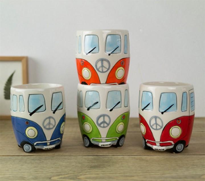 BowLift | GroovyCup Camperbus Mug – Retro Ceramic Coffee Mug 330ml