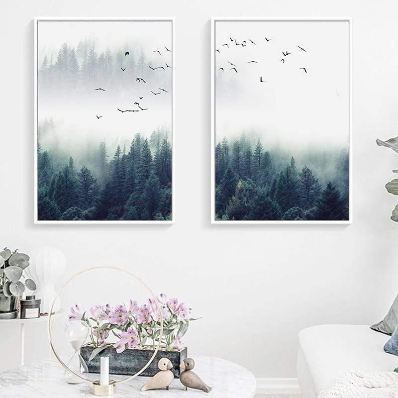 BowLift | 3-piece Nordic Forest Landscape Wall Art