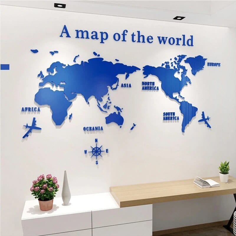 BowLift | 3D World Map Wall Sticker