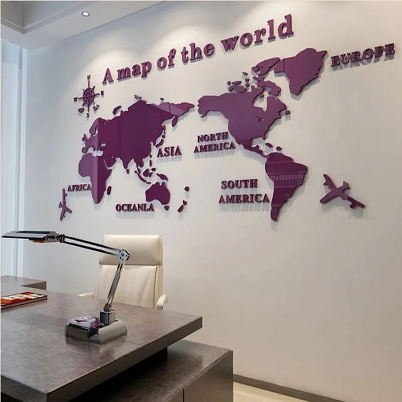 BowLift | 3D World Map Wall Sticker