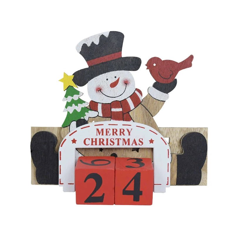 BowLift | Wooden Painted Christmas Countdown Calendar – Festive Christmas Home Decor & New Year Countdown Gift