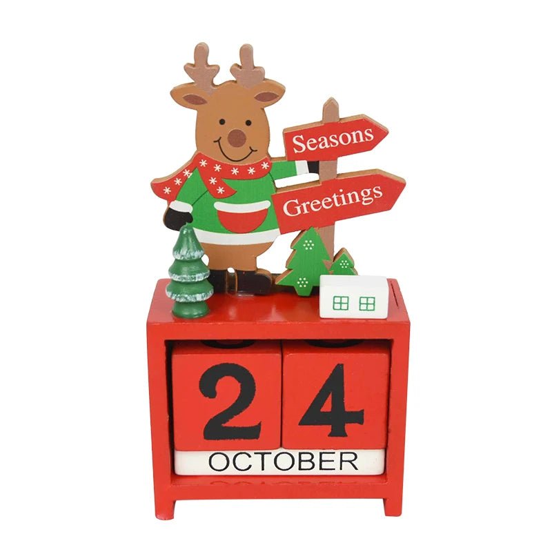 BowLift | Wooden Painted Christmas Countdown Calendar – Festive Christmas Home Decor & New Year Countdown Gift