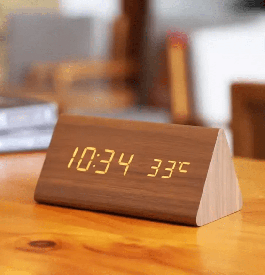 BowLift | AMBIWOOD – Voice-Controlled LED Clock with Minimalist Wooden Design