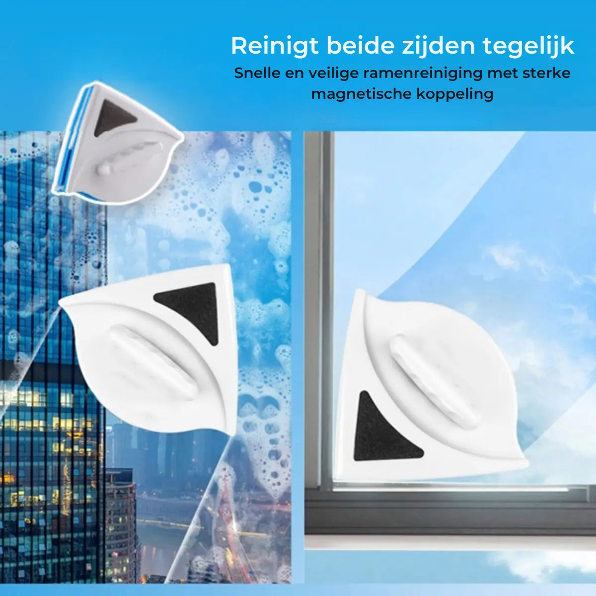 BowLift | Magnetic Window Cleaner — double-sided glass cleaning device with safety lock
