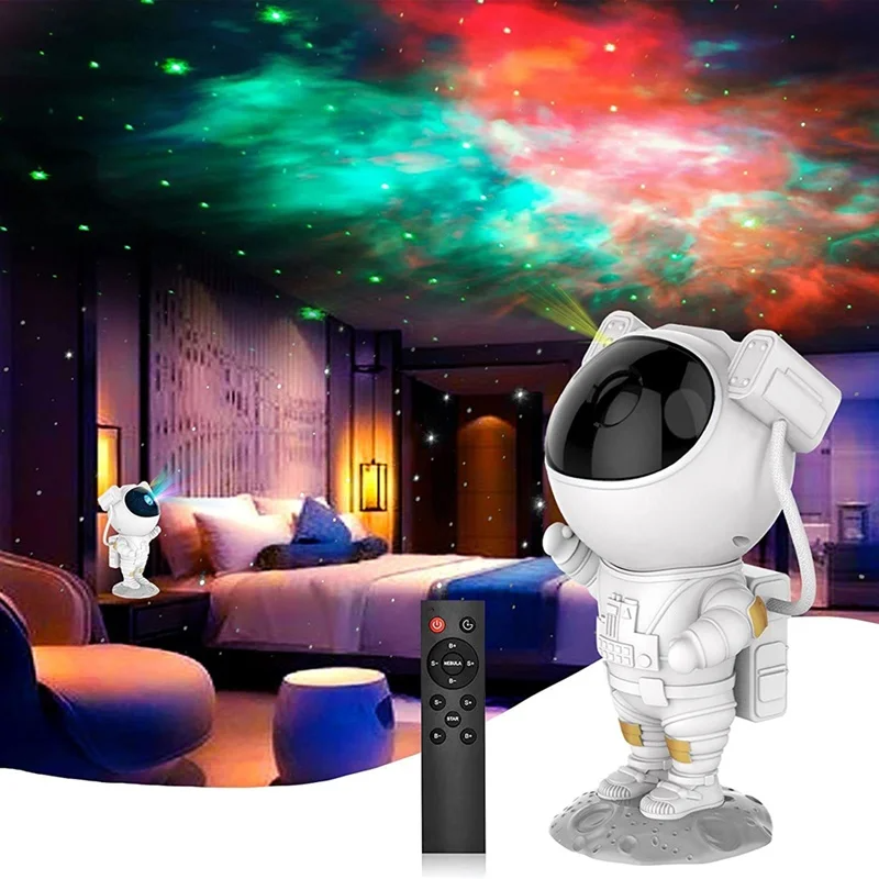 Astronaut Night Light Projector – LED Starry Sky Projector for Children's Room, Soothing Night Light with Galaxy and Space Projection, Dimmable and Adjustable | Bowlift