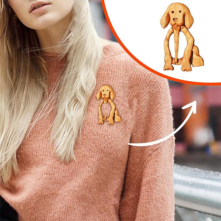 BowLift | Sweet animal brooch made of wood