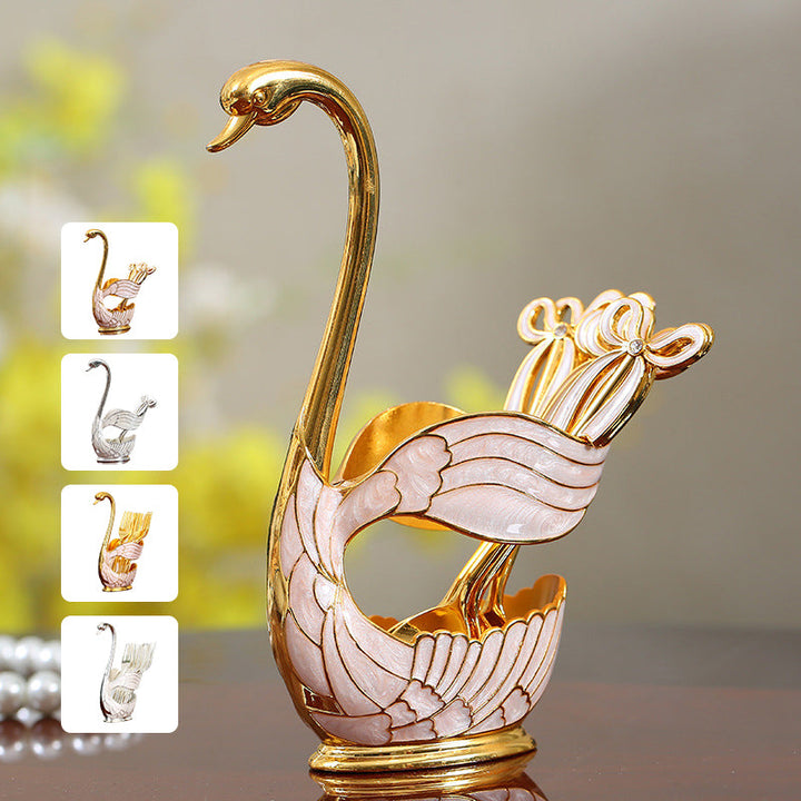 Home Decoration Swan Dessert Spoon/Fork Tableware Set | Bowlift