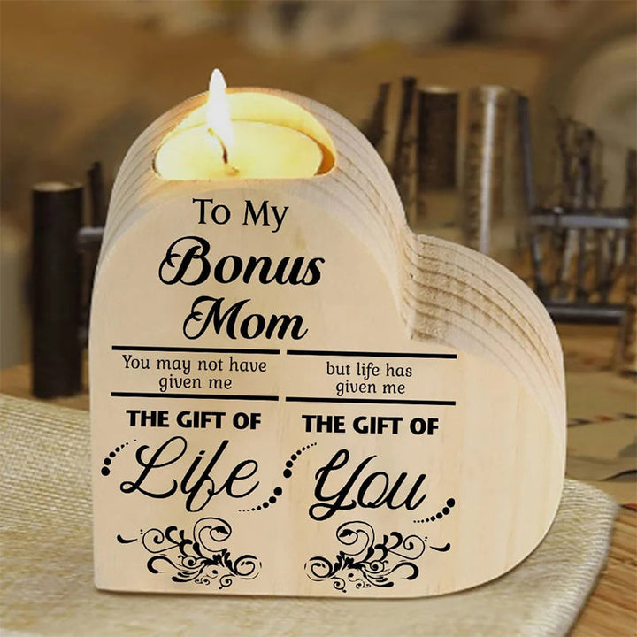 Wood heart candle holder | Bowlift