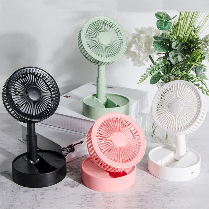Mini fan with foldable telescopic phone holder | Bowlift