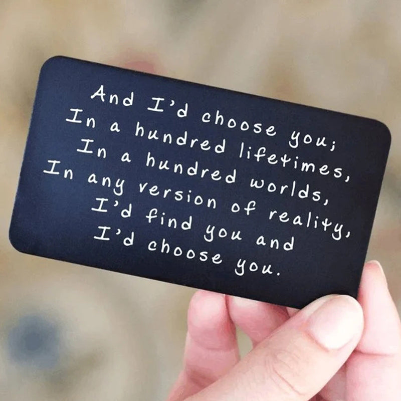 BowLift | Metal Engraved Card - Message of Love