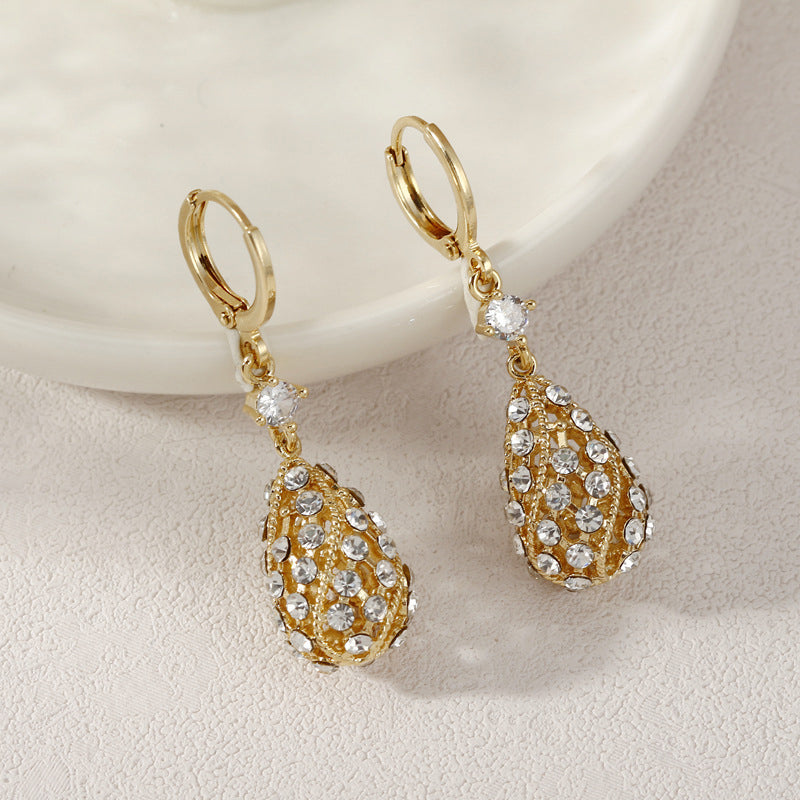 Fashionable Diamond Water Drop Earrings Bowlift