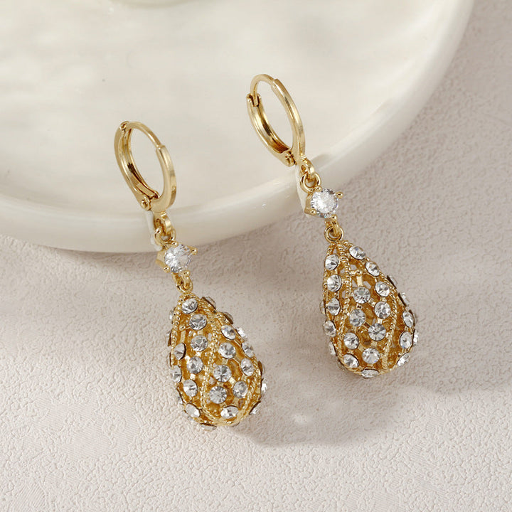 Fashionable Diamond Water Drop Earrings Bowlift