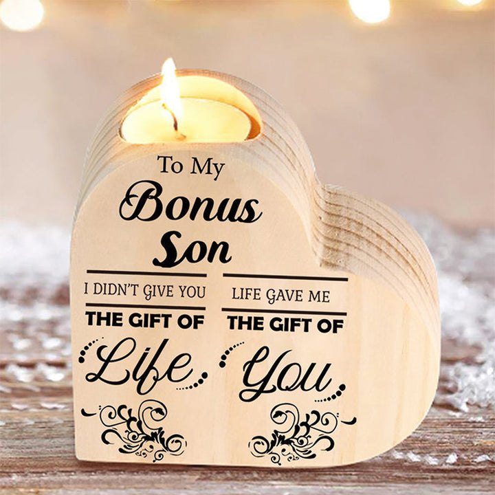Wood heart candle holder | Bowlift