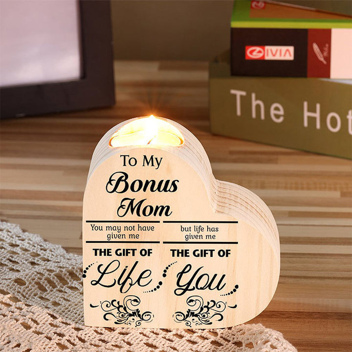 Wood heart candle holder | Bowlift
