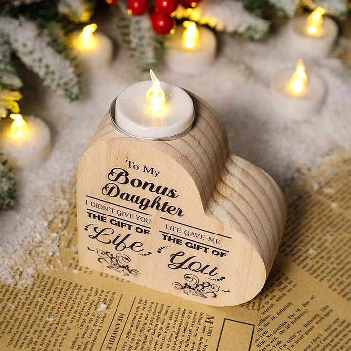 Wood heart candle holder | Bowlift