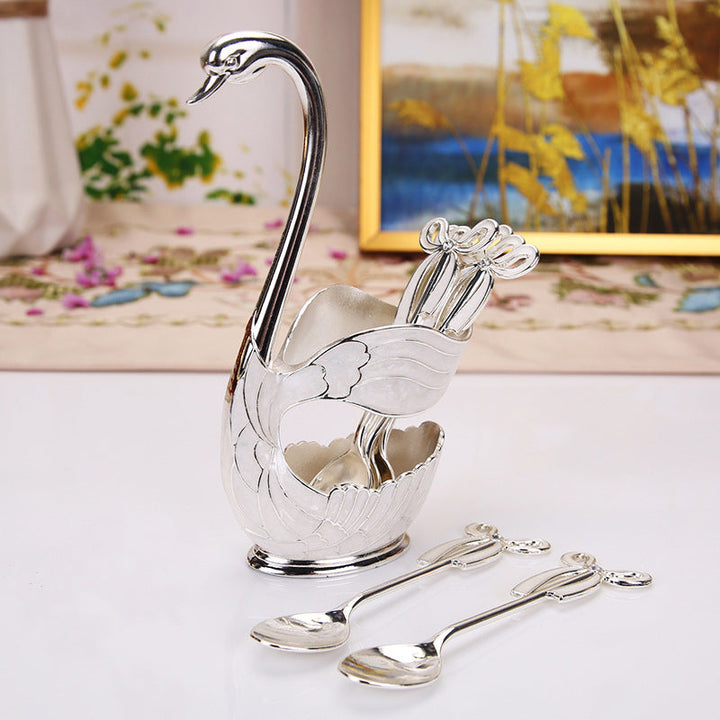 Home Decoration Swan Dessert Spoon/Fork Tableware Set | Bowlift