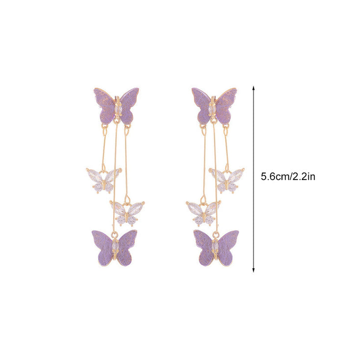 BowLift | Crystal Butterfly Tassel Earrings