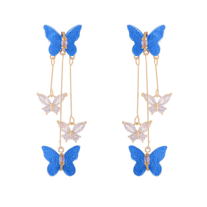 BowLift | Crystal Butterfly Tassel Earrings