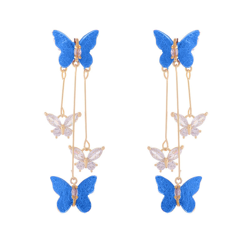 BowLift | Crystal Butterfly Tassel Earrings