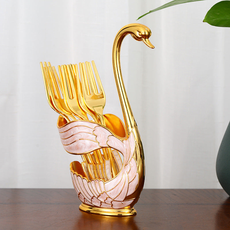 Home Decoration Swan Dessert Spoon/Fork Tableware Set | Bowlift