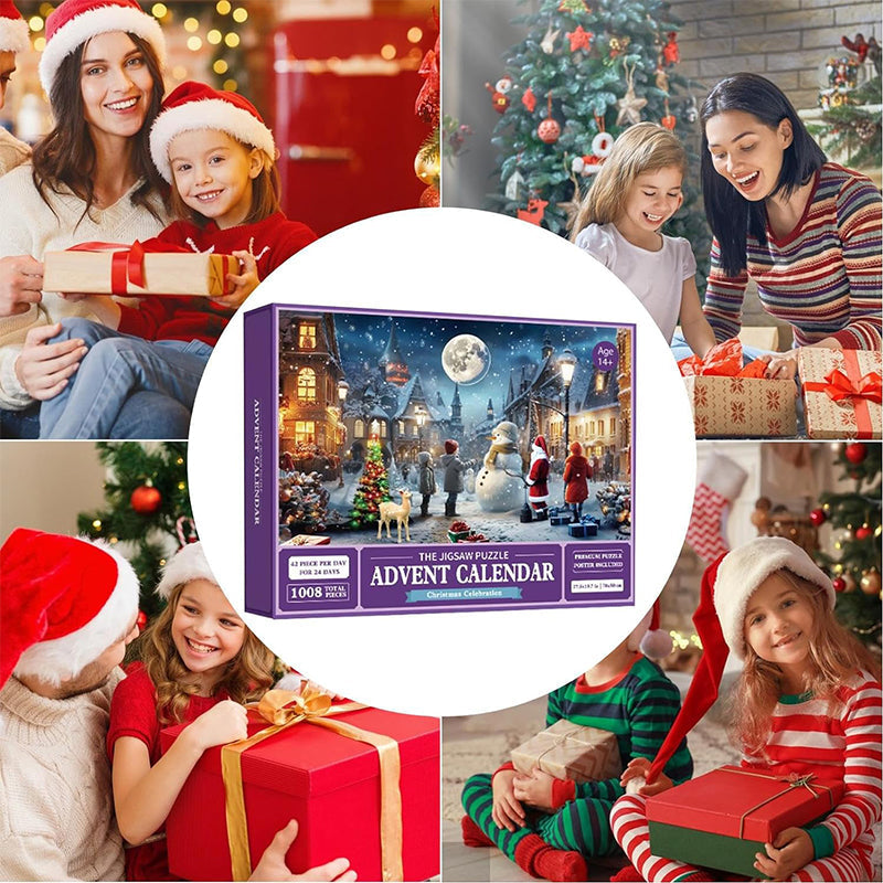 BowLift | 1000PCS Christmas Jigsaw Puzzles Advent Calendar  - Christmas Gift